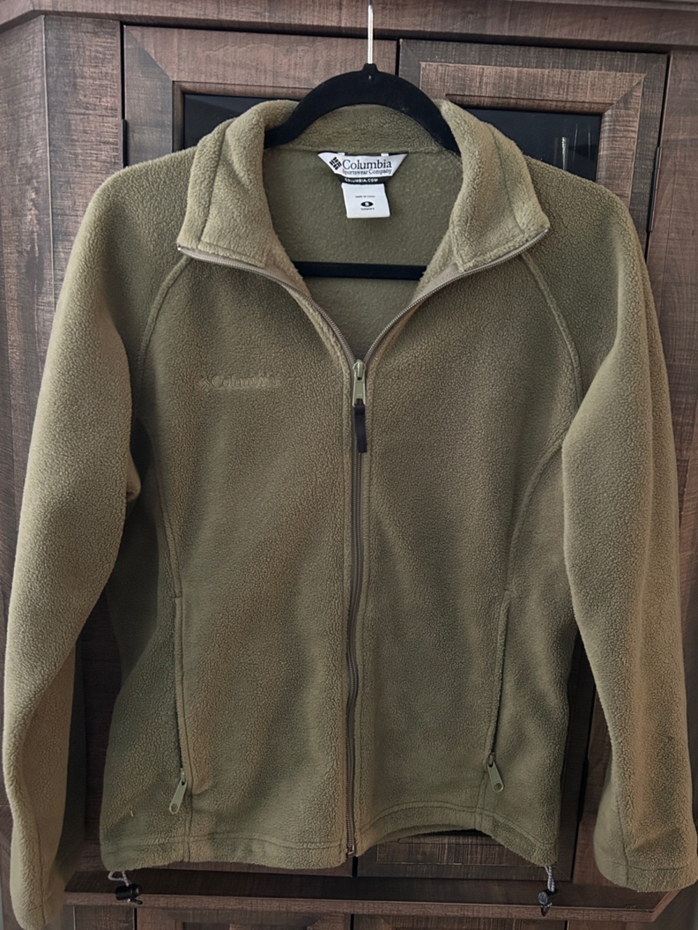 Columbia Olive Green Full-Zip Fleece Jacket - Sz S
